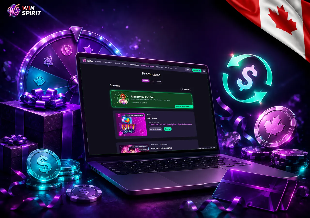 Welcome bonus gifts, promo offers and casino rewards on laptop