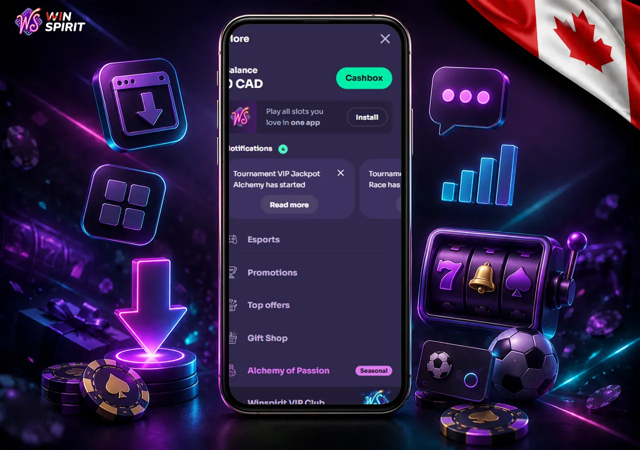 Mobile casino version and PWA app concept for smartphone users